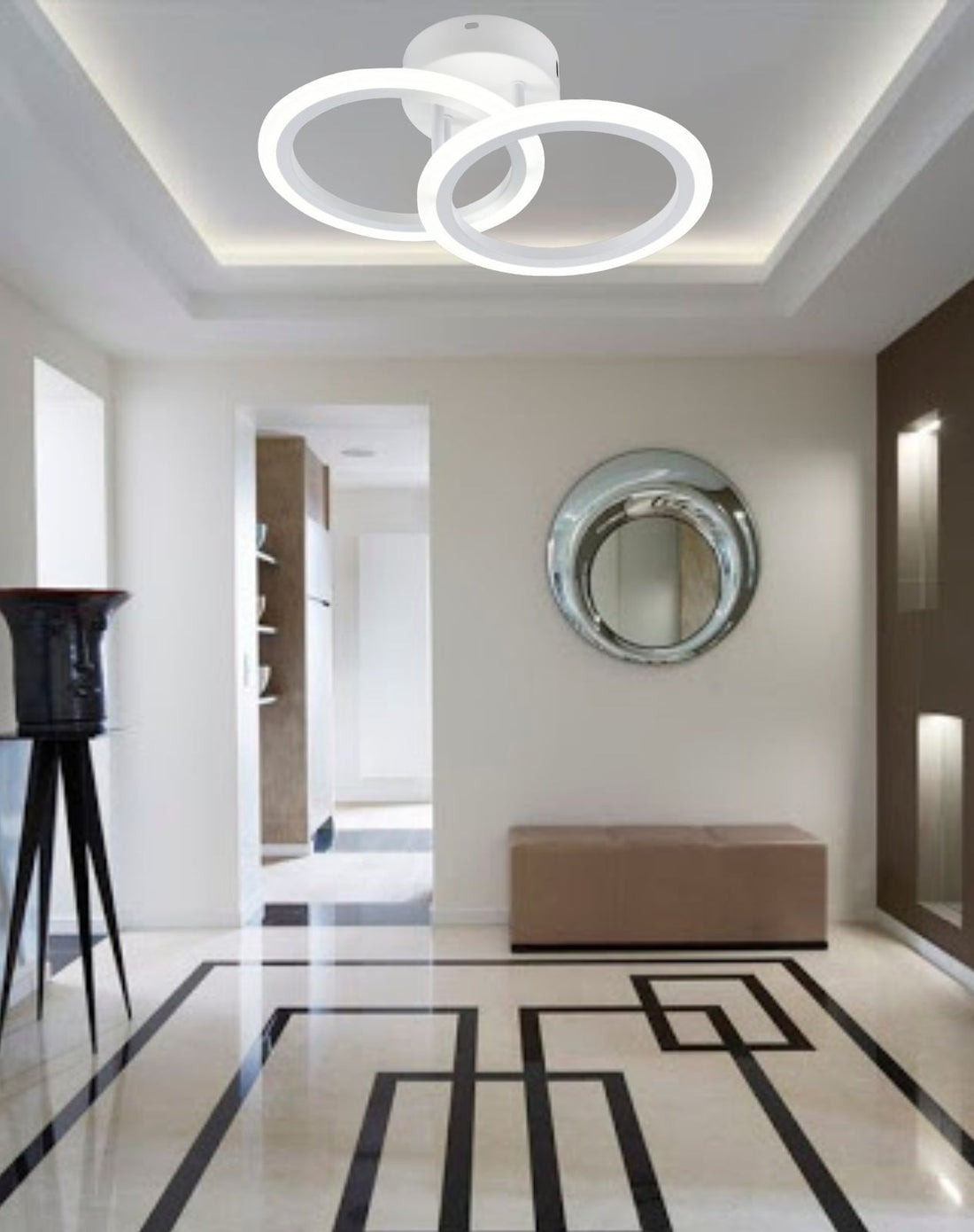 Lustra LED modernă, 36W, lumină reglabilă 3000–6500K, cu telecomandă, L7728/2WH