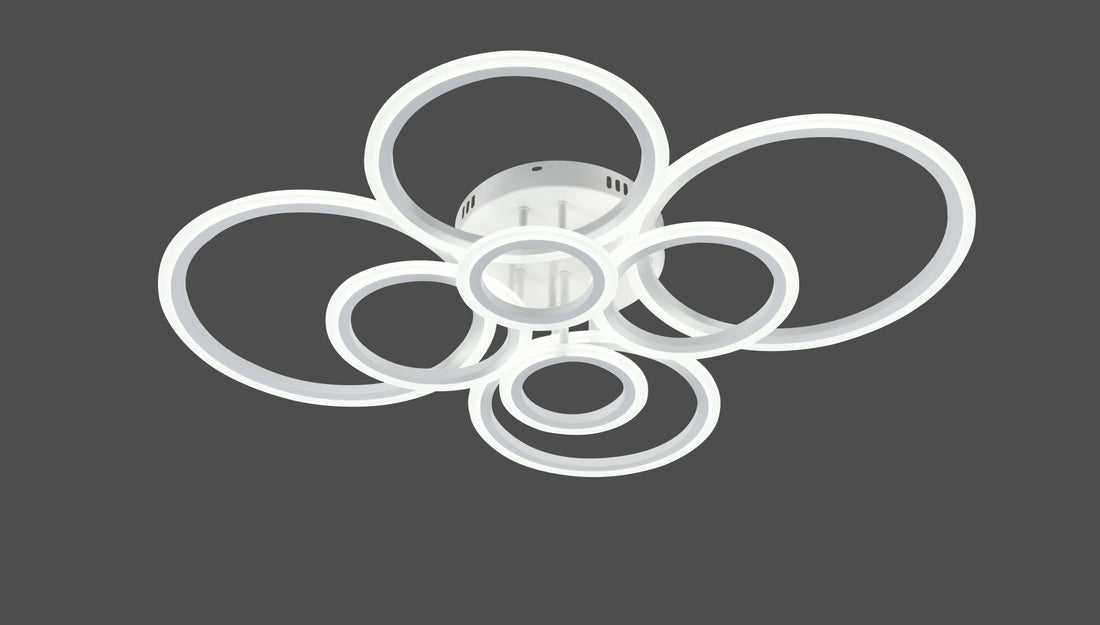 Lustra LED moderna, 180W, lumină reglabilă 3000–6500K, cu telecomanda, L7728/4+4WH