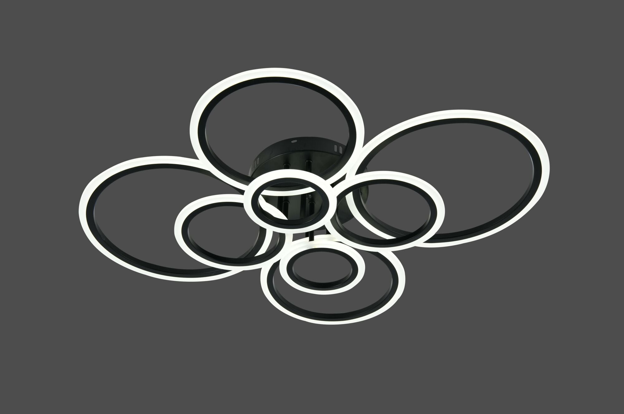 Lustra LED moderna, 180W, lumină reglabilă 3000–6500K, cu telecomanda, L7728/4+4 BK