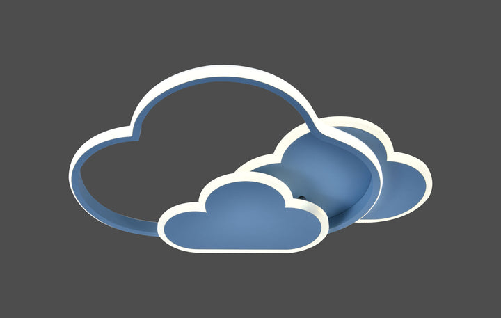 Lustră LED cu telecomandă, 2x43W, lumină reglabilă 3000K–6500K, 500×350×80 mm, design modern compact, albastru