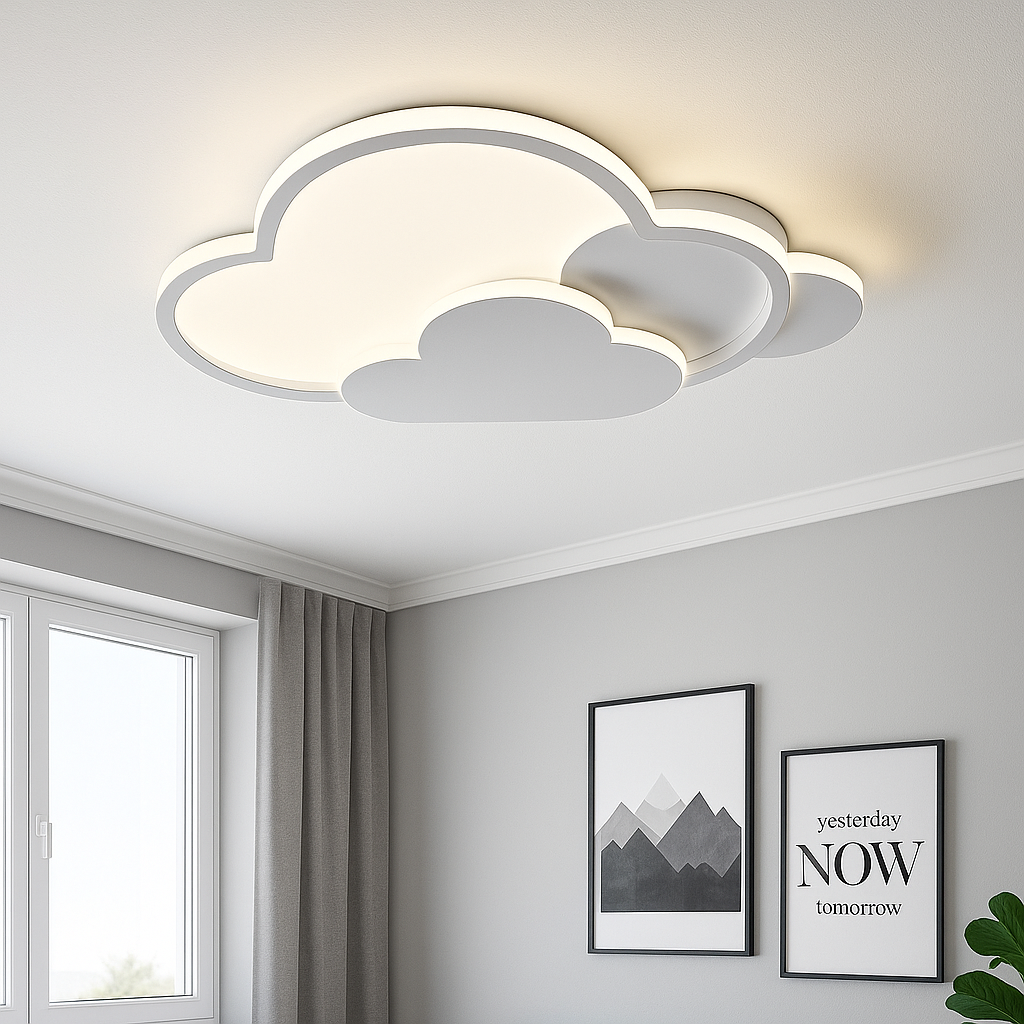 Lustra LED cu telecomanda 2x43W, lumină reglabilă 3000K–6500K, 500×350×80 mm, finisaj alb modern