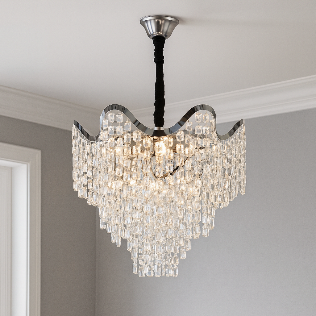 Candelabru elegant cu cristale, Ø450×H420 mm, 7×E27 max 60W, 78006-450 CH