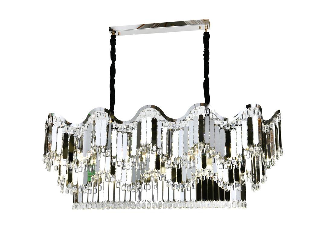 Candelabru rectangular, L1100×H440 mm, E27 max 60W×12, 78012-1100×400 CH