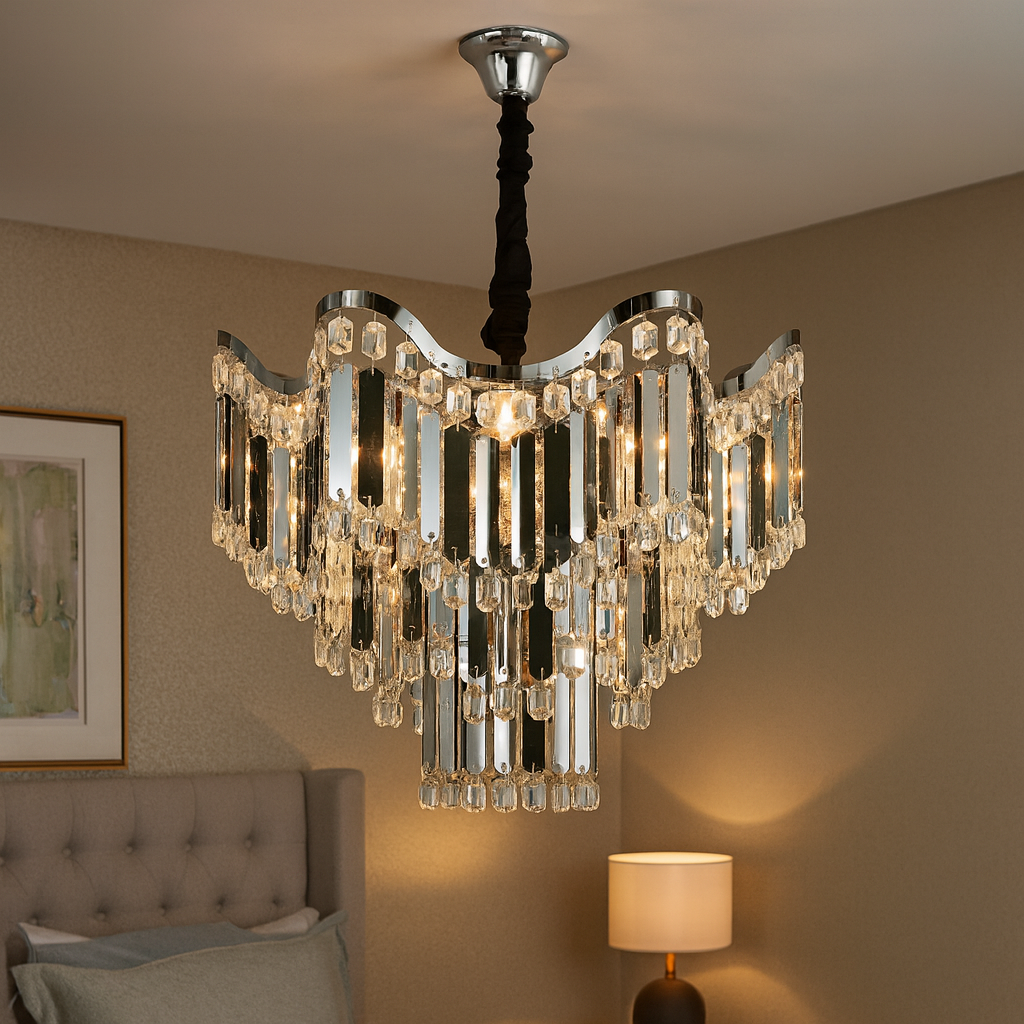 Candelabru modern, Ø450×H440 mm, 7 becuri E27, model 78012-450 CH