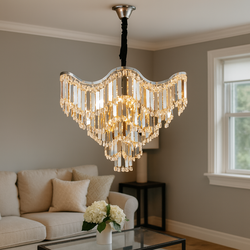 Candelabru modern, Ø600×H556 mm, E27 max 60W × 12, model 78012-600 CH