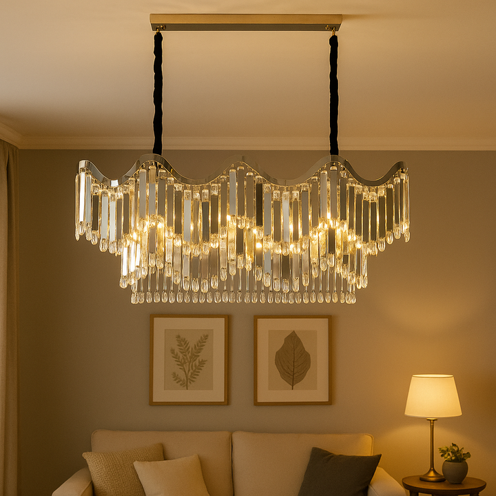 Candelabru rectangular, L1100×H440 mm, E27 max 60W×12, 78012-1100×400 CH