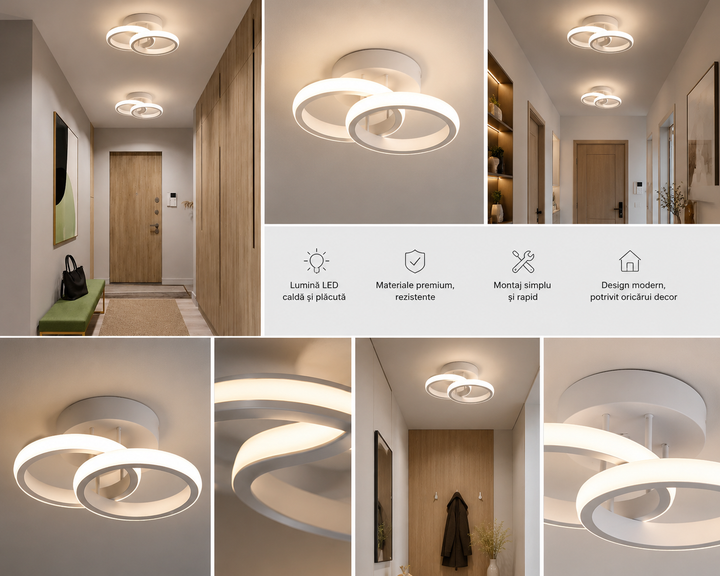 Aplica  LED modernă albă 18W, lumină neutră – 71393/2WH
