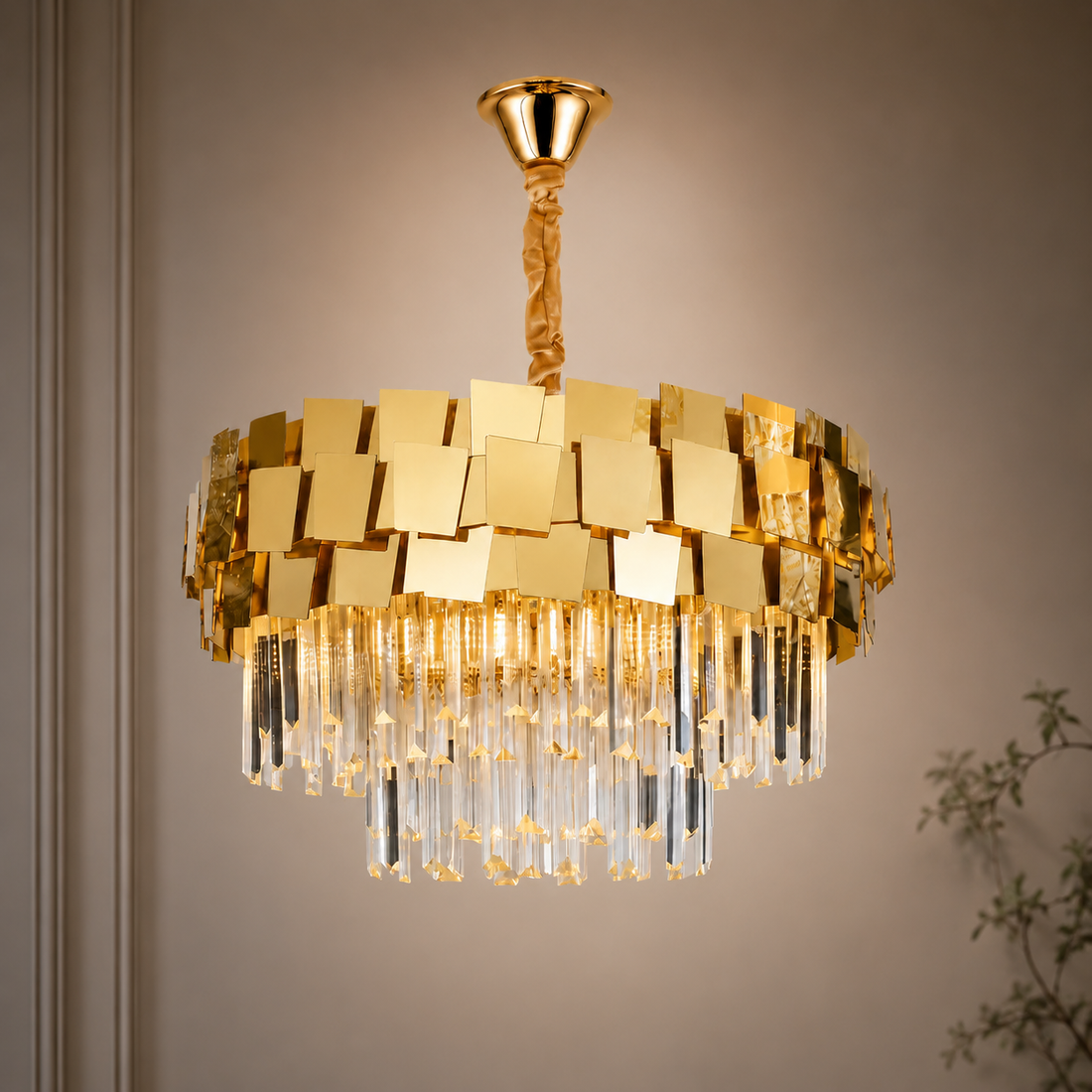 Candelabru Modern cu Cristale și Finisaj Auriu –  5580/400 FG
