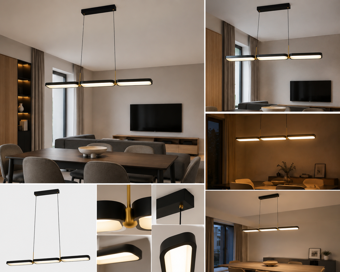 Pendul LED modern cu telecomandă, 80 W, 920×120 mm, înălțime reglabilă până la 1200 mm, temperatură reglabilă 2800–6500 K – model 8739/90