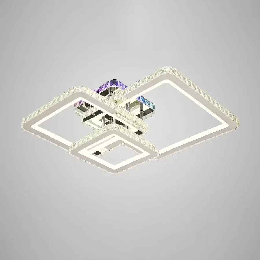 Lustra LED design geometric patrat, finisaj crom – L7965D/3CZ CR