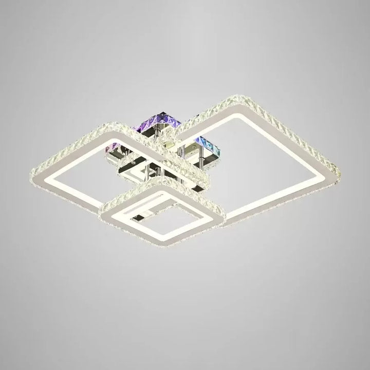Lustra LED design geometric patrat, finisaj crom – L7965D/3CZ CR