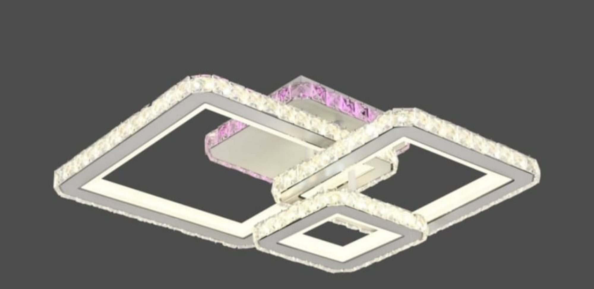 Lustra LED cu design patrat modern, finisaj negru si crom – L7965/3CZ BK+CR