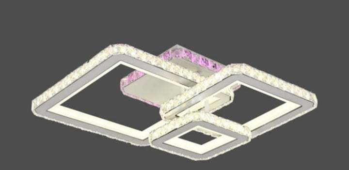 Lustra LED cu design patrat modern, finisaj negru si crom – L7965/3CZ BK+CR