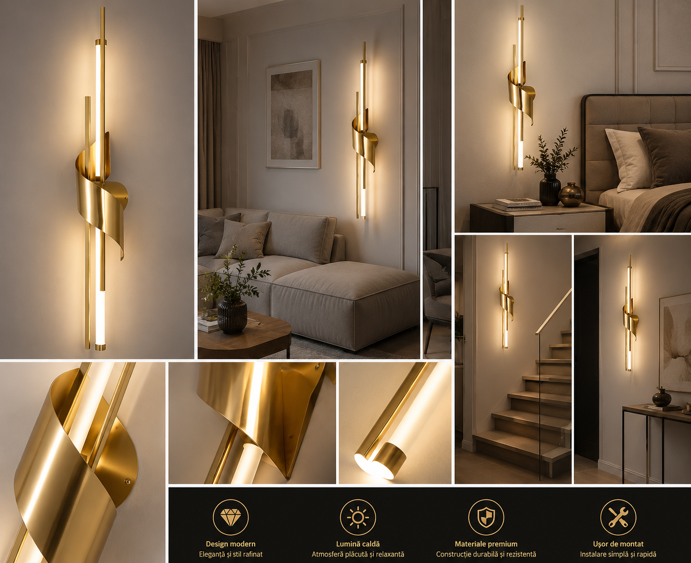 Aplica LED modernă, 20W total, 850 mm, temperatură reglabilă 3000K–6500K – model 59095/850