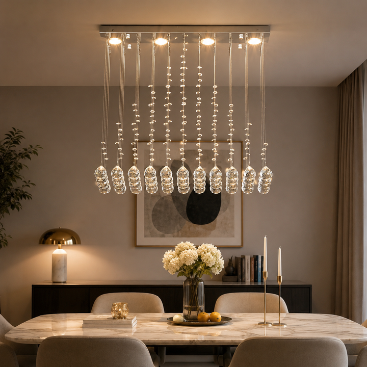 Candelabru LED cu cristale, 600×200×600 mm, 20W, 4000K, fără telecomandă, 6032/4