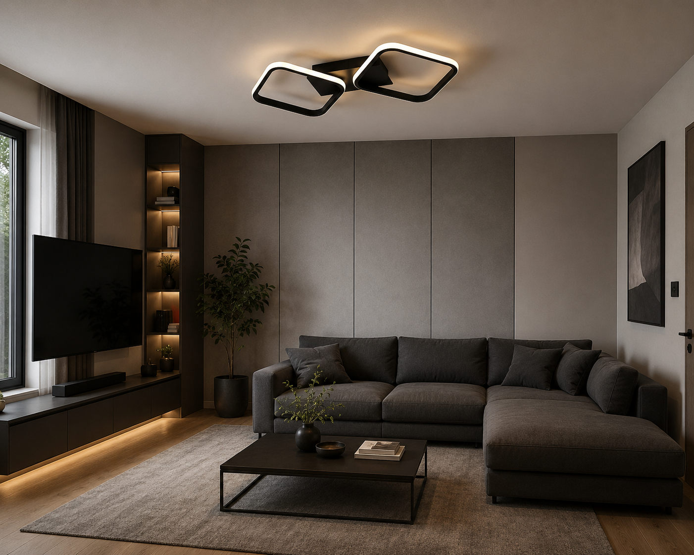 Lustra LED 77206/2 , 52W lumină reglabilă 3000K-6500K