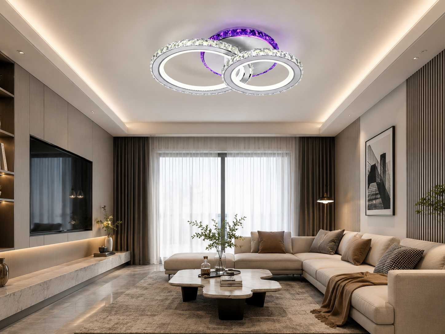 LUSTRA LED 60W,CU TELECOMANDA,300x400MM,LUMINA REGLABILA 3000-6500-MODEL 19373/2WH