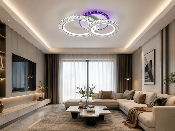 LUSTRA LED 60W,CU TELECOMANDA,300x400MM,LUMINA REGLABILA 3000-6500-MODEL 19373/2WH