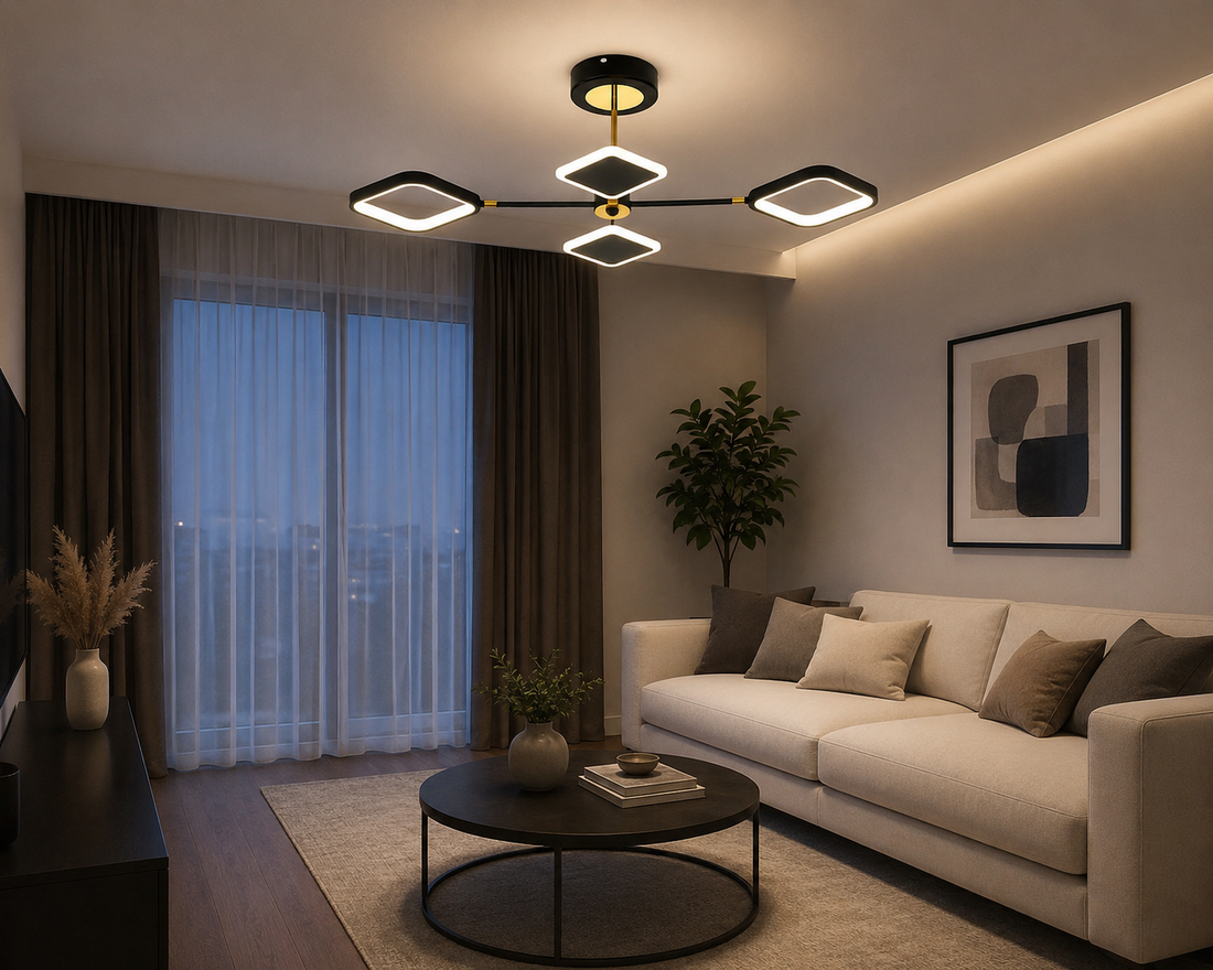 Lustra LED cu telecomandă, 2 × 30 W, 890 × 520 mm, temperatură reglabilă 2800–6500 K – model SX8720B/4