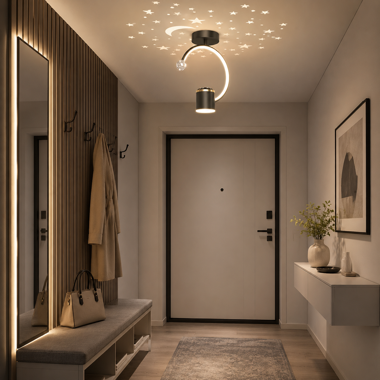 Lustră LED L7676/1 – 34W, Modernă, cu3 faze de lumina