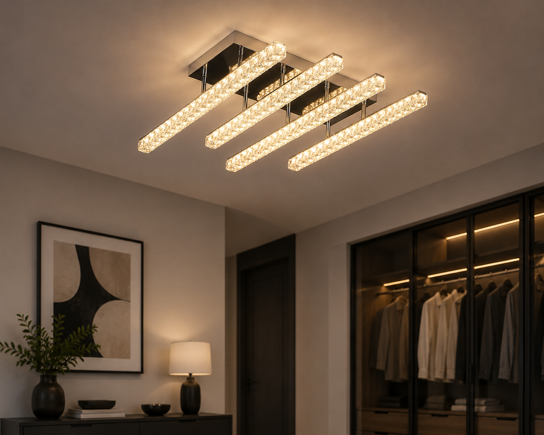 Lustra LED 620×350×H130 mm, 2x56W, design modern rectangular cu lumină reglabilă și telecomandă JB002/4