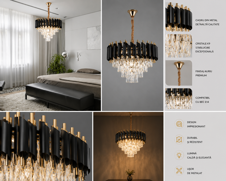 Candelabru led., model 9001/400FG+BK