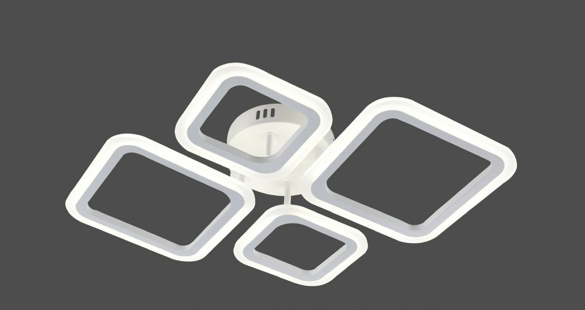 Lustra LED moderna cu telecomanda, 72W, 3000–6500K, 600×435×70 mm – model W8036/2+2WH