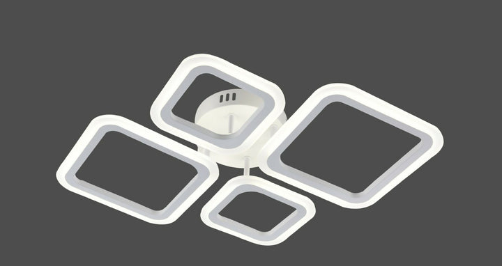 Lustra LED moderna cu telecomanda, 72W, 3000–6500K, 600×435×70 mm – model W8036/2+2WH