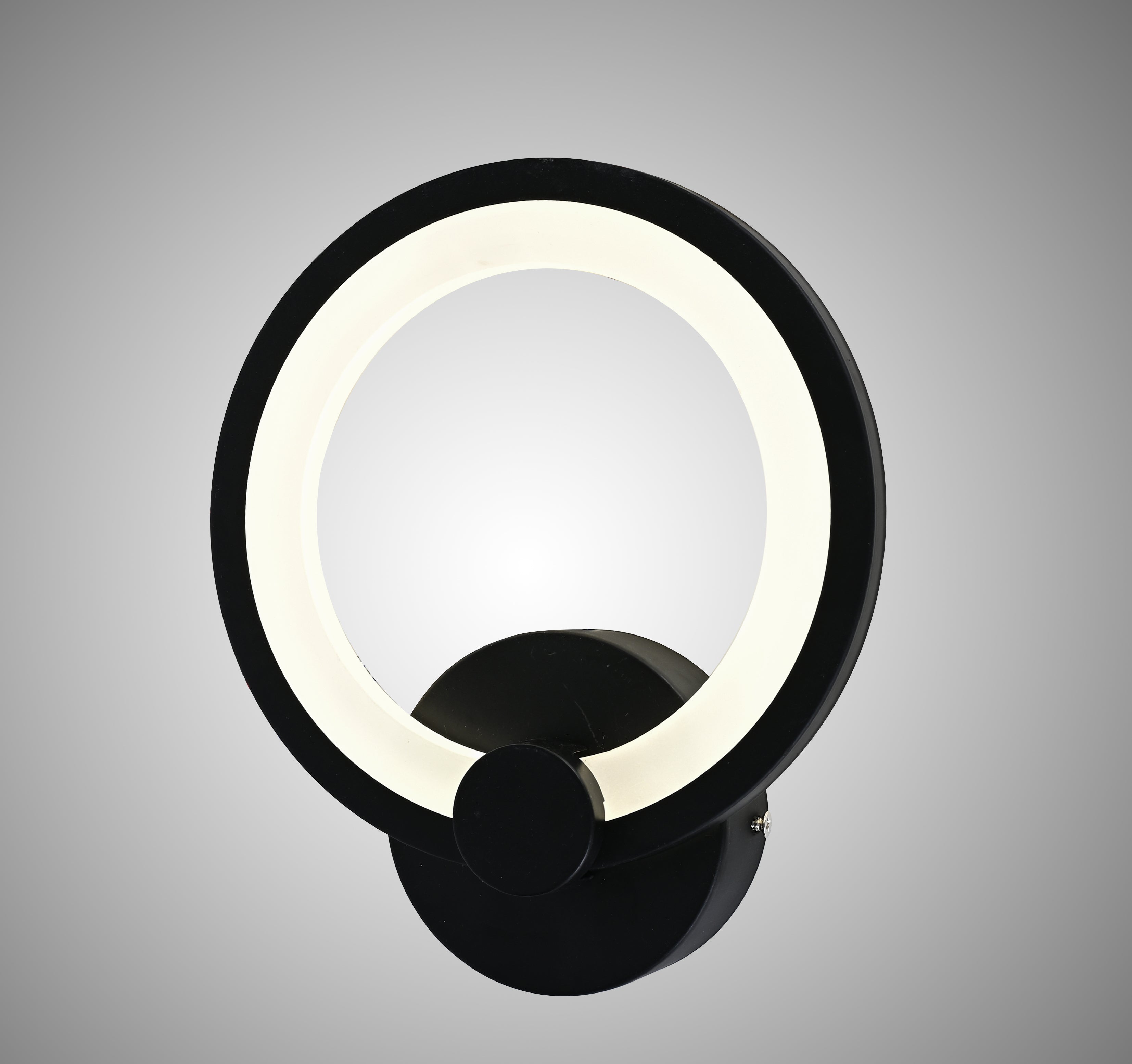 Aplica LED Neagră 8067/1BK – Design Modern Circular, 22W, Alb Calda-Neutra-Rece