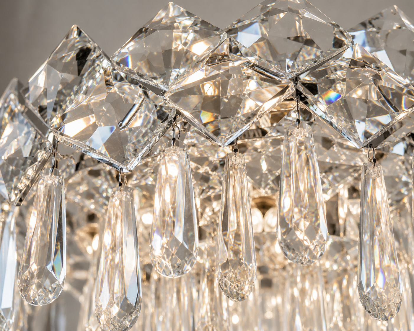 CANDELABRU ELEGANT, 8650/300 | 4X E27, Ø30 CM, CRISTALE CLARE + FINISAJ ARGINTIU