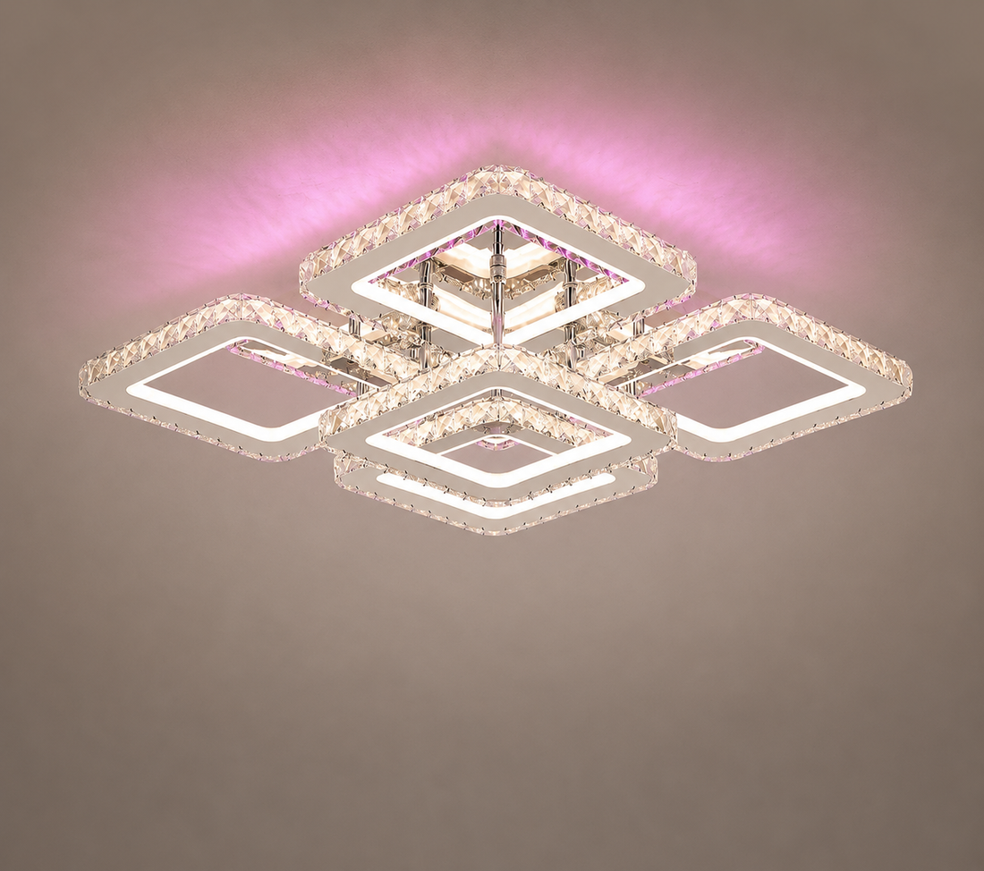 Lustra LED Eleganta, 2886-4+1 – Design Geometric cu Lumină Puternică și Telecomandă 2.4G