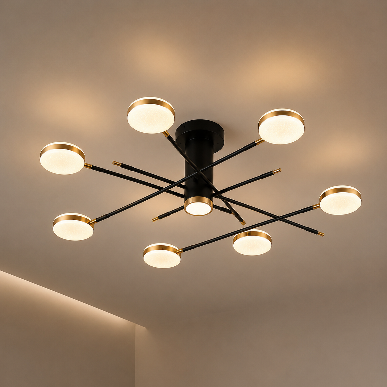 Lustra LED L7680/8+1 – 154W, Design Elegant cu Brațe Multiple și Telecomandă