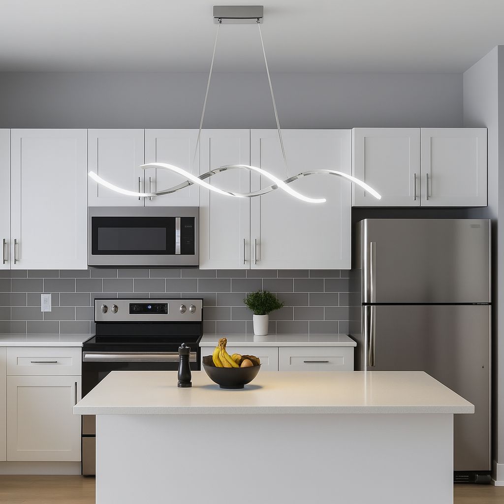 PENDUL LED MODERN AURIU 76W – SX8356 CH, LUMINĂ CALDĂ-NEUTRĂ