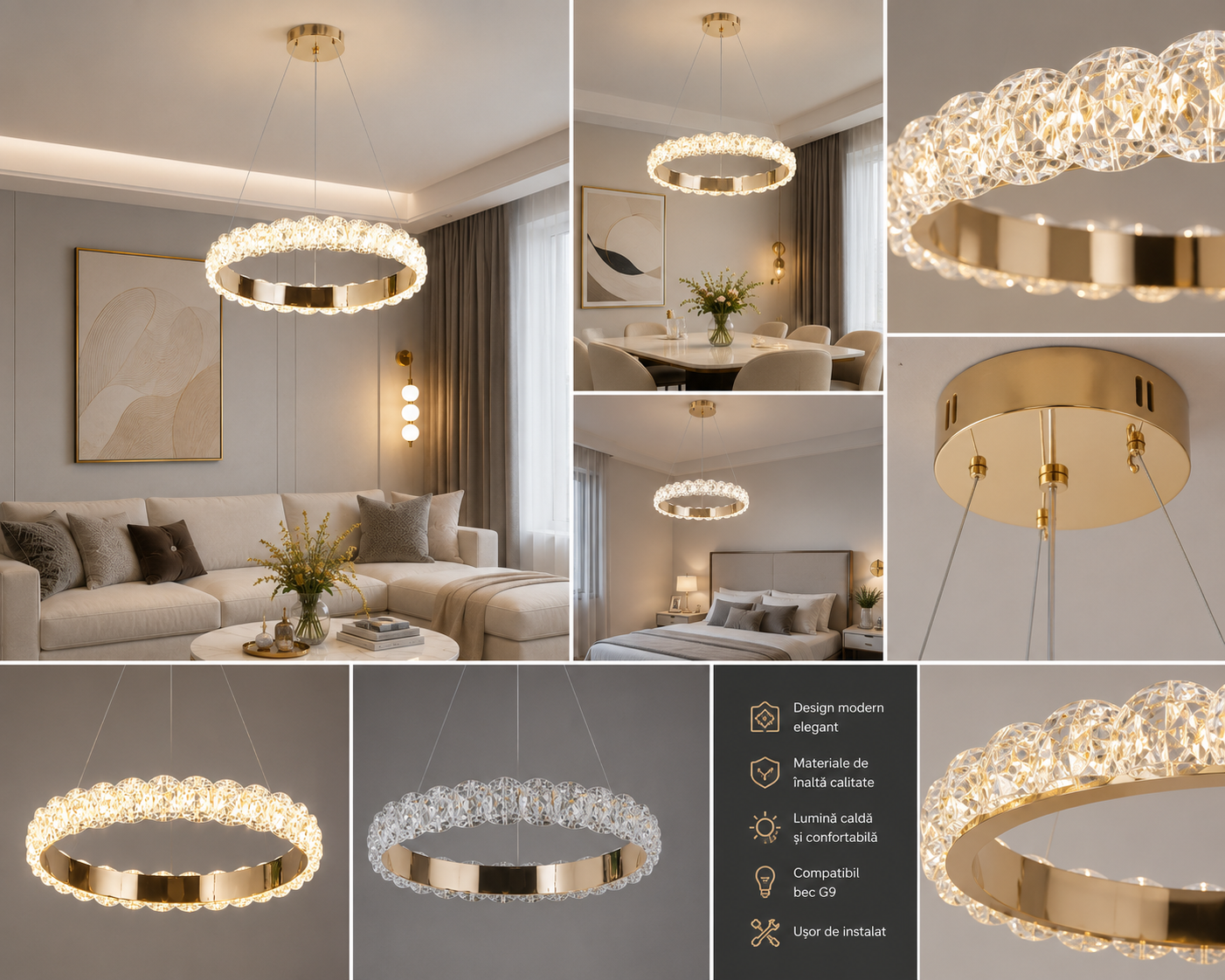 Pendul LED 75306/500 FGD, 108W, telecomandă, lumină reglabilă 3000K-6500K