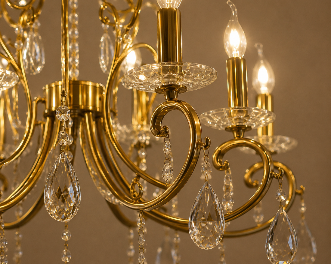Candelabru Elegant, model 7928-5 Copper – Design Retro cu Cristale