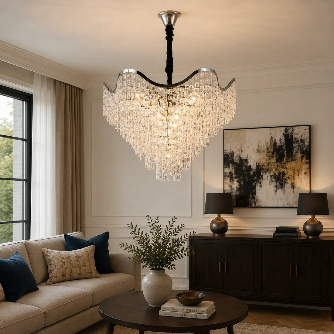 Candelabru elegant, Ø780×H620 mm, E27 MAX60W×18, model 78006/780 CH
