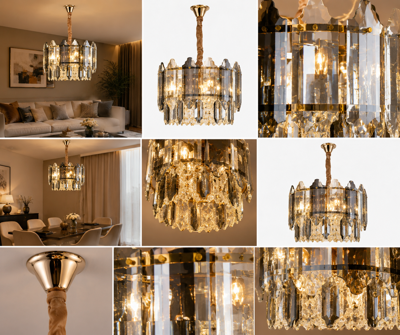 Candelabru  cu 3 surse E27, Ø ≈ 300 mm, finisaj auriu – model 20564/300 FGD