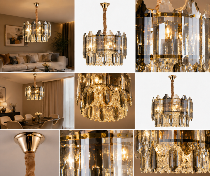 Candelabru  cu 3 surse E27, Ø ≈ 300 mm, finisaj auriu – model 20564/300 FGD