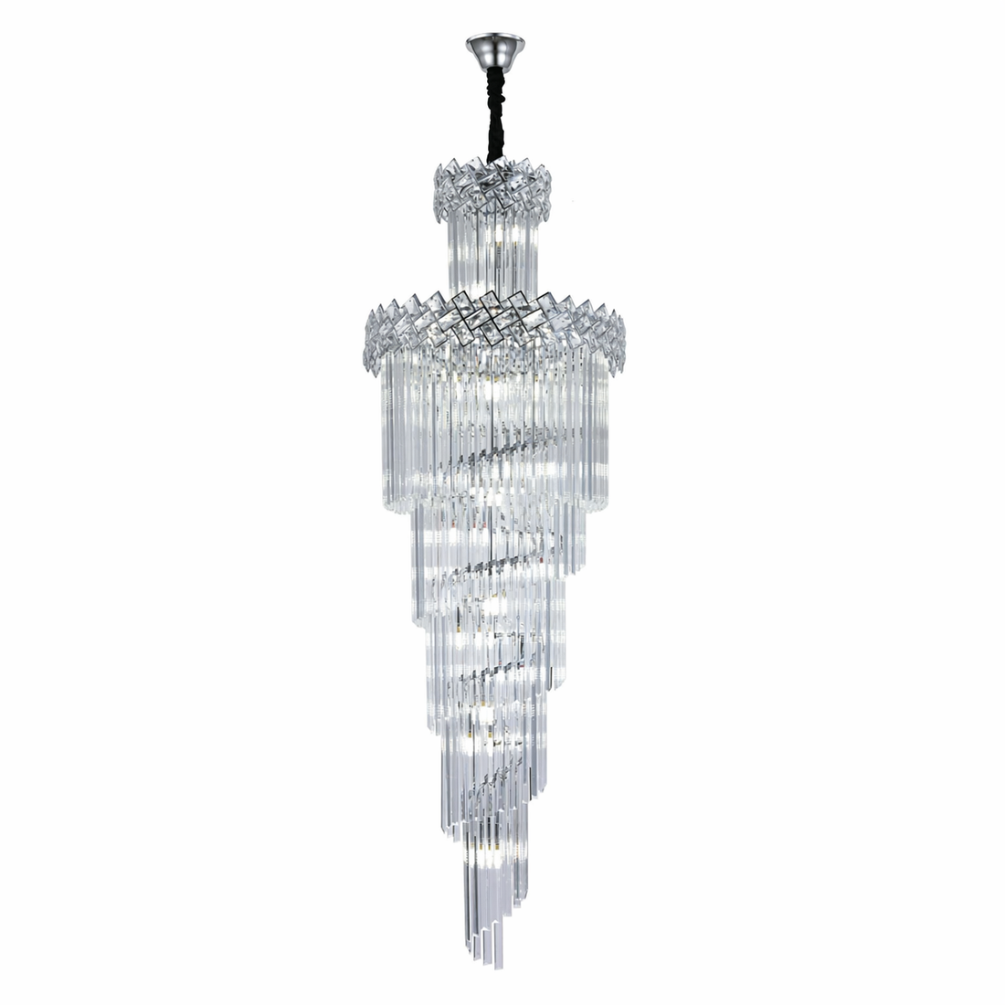 Candelabru rotund cristal argintiu 18xE27 model 8650-600-1800CROM