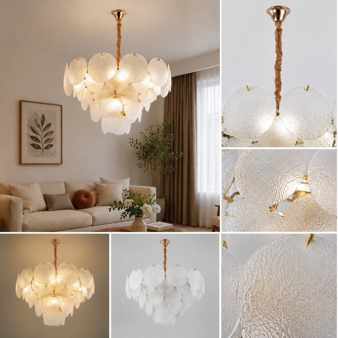 Candelabru modern cu sticla mata, 15 becuri E27, Ø75 cm, H42 cm, model 5867/750 TB