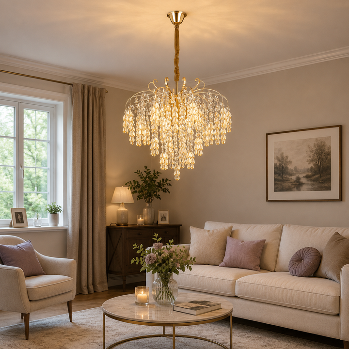 Candelabru elegant cu aspect de frunze, Ø470×H420 mm, E27 max 60W×5, 98195/5