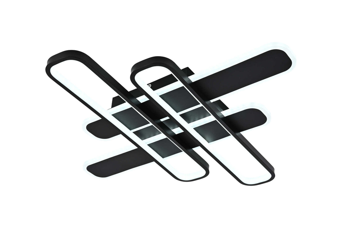 Lustră LED modernă 156W cu telecomandă, design geometric negru – SX8753/4S