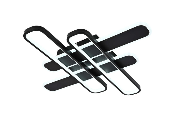 Lustră LED modernă 156W cu telecomandă, design geometric negru – SX8753/4S