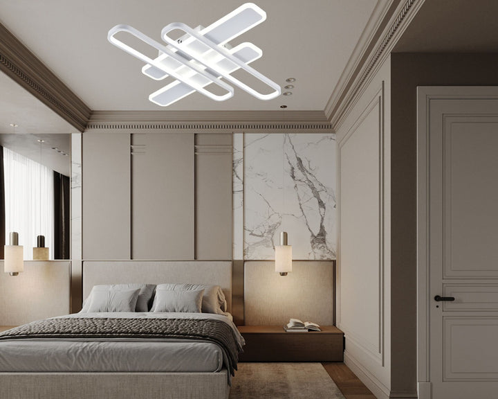 Lustra LED pătrata cu telecomanda, 128 W, 560×560 mm, temperatură reglabilă 2800–6500 K – model SX8753/4S