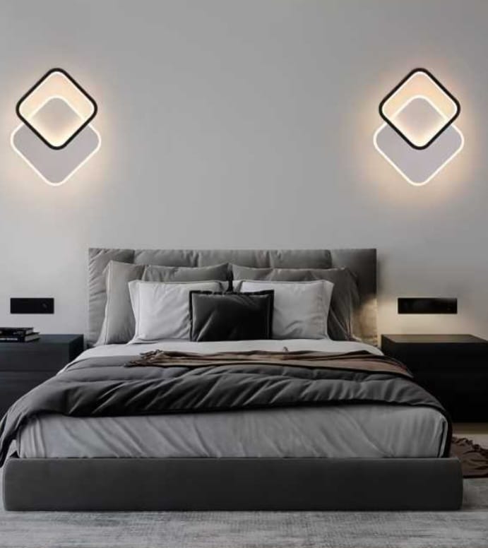 APLICA LED NEGRU CU ALB MODEL 8774 LUMINA REGLABILA