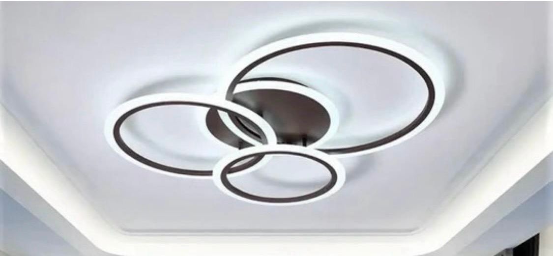 LUSTRA LED CU TELECOMANDA, MODEL 8888/4 – 4 INELE, 128W, NEGRU