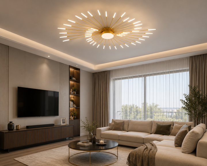 Lustra LED modernă D1280×H110 mm, 51×2W, telecomandă, 27127/42+1 PLG