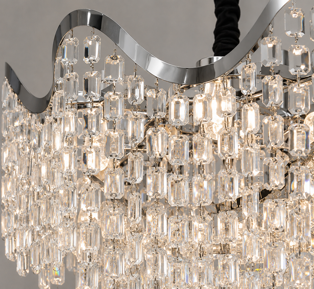 Candelabru elegant cu cristale, Ø450×H420 mm, 7×E27 max 60W, 78006/450 CH