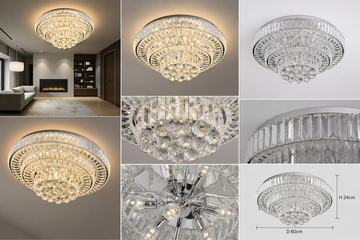 Lustra LED 88108-500 cu telecomandă 2.4G, 100W, lumină reglabilă 3500K–6500K