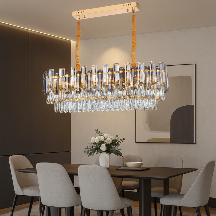 Candelabru cu cristale Ø800 mm, 8xE27, temperatură 2800–6500K – model 9029/800*350